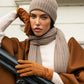 Milano (brown) - Italian 100% cashmere ribbed beanie (unisex)