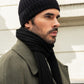 Napoli (black) - Italian 100% cashmere ribbed scarf (unisex)