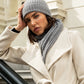 Napoli (light grey) - Italian 100% cashmere ribbed scarf (unisex)