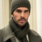 Milano (dark green) - Italian 100% cashmere ribbed beanie (unisex)