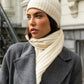 Milano (cream) - Italian 100% cashmere ribbed beanie (unisex)