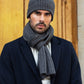 Napoli (dark grey) - Italian 100% cashmere ribbed scarf (unisex)