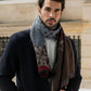 Federico (red/blue) - Warm and soft Italian scarf from wool blend