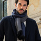 Romeo (blue/grey) - Italian warm and soft scarf made from 100% wool