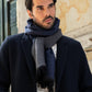 Romeo (blue/grey) - Italian warm and soft scarf made from 100% wool