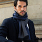 Romeo (blue/grey) - Italian warm and soft scarf made from 100% wool