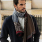 Federico (red/blue) - Warm and soft Italian scarf from wool blend