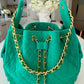 BEACH HAUS Bayshore Bucket Medium in Kelly Green, structured bucket bag with top handles