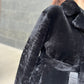 Genuine Shearling Merino Lamb Leather Coat by Punto Leather