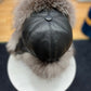 Genuine Silver Fox Fur Genuine Leather Hat