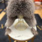 Genuine Silver Fox Fur Genuine Leather Hat