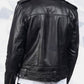 Furton Black Biker Leather Jacket