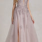 Nox Anabel G1149 Floor Length A-Line Tulle Gown with Slit