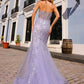 Nox Anabel G1258 Strapless Lace Applique Corset Bodice Mermaid Gown
