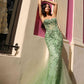 Nox Anabel G1258 Strapless Lace Applique Corset Bodice Mermaid Gown