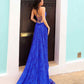 Nox Anabel G1353 Long Boho Inspired Embroidered V-Neck Mermaid Gown