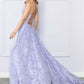 Nox Anabel G1353 Long Boho Inspired Embroidered V-Neck Mermaid Gown