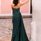 Nox Anabel G1367 Long Side Sash Strapless Fitted Sexy Satin Gown