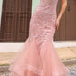 Nox Anabel G1368 Long Sleeveless Layered Tulle Mermaid Gown