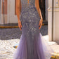 Nox Anabel G1368 Long Sleeveless Layered Tulle Mermaid Gown
