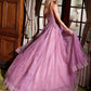 Nox Anabel G1371 Long A-Line Tulle Dress With A Sweetheart Top Sequin Applique