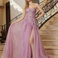 Nox Anabel G1371 Long A-Line Tulle Dress With A Sweetheart Top Sequin Applique