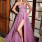 Nox Anabel G1371 Long A-Line Tulle Dress With A Sweetheart Top Sequin Applique