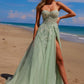 Nox Anabel G1371 Long A-Line Tulle Dress With A Sweetheart Top Sequin Applique