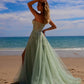 Nox Anabel G1371 Long A-Line Tulle Dress With A Sweetheart Top Sequin Applique