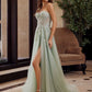 Nox Anabel G1371 Long A-Line Tulle Dress With A Sweetheart Top Sequin Applique
