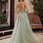 Nox Anabel G1371 Long A-Line Tulle Dress With A Sweetheart Top Sequin Applique