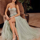 Nox Anabel G1371 Long A-Line Tulle Dress With A Sweetheart Top Sequin Applique