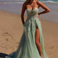 Nox Anabel G1371 Long A-Line Tulle Dress With A Sweetheart Top Sequin Applique