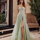 Nox Anabel G1371 Long A-Line Tulle Dress With A Sweetheart Top Sequin Applique