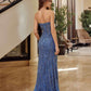 Nox Anabel G1650 Strapless Dress With A Semi-Sweetheart Top Embroidery - Slit