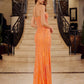 Nox Anabel G1650 Strapless Dress With A Semi-Sweetheart Top Embroidery - Slit