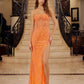 Nox Anabel G1650 Strapless Dress With A Semi-Sweetheart Top Embroidery - Slit