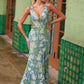 Nox Anabel G1651 Deep V-Neck Fully Beaded Fringed Waistline Dress