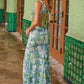 Nox Anabel G1651 Deep V-Neck Fully Beaded Fringed Waistline Dress