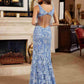 Nox Anabel G1651 Deep V-Neck Fully Beaded Fringed Waistline Dress