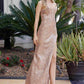 Nox Anabel G1652 Strapless V-Neck Sequin Dress