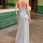 Nox Anabel G1652 Strapless V-Neck Sequin Dress