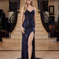 Nox Anabel G1655 Lace-Up Sequin Sheer Boned Waistline Dress