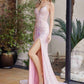 Nox Anabel G1655 Lace-Up Sequin Sheer Boned Waistline Dress