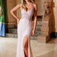 Nox Anabel G1655 Lace-Up Sequin Sheer Boned Waistline Dress