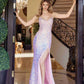 Nox Anabel G1655 Lace-Up Sequin Sheer Boned Waistline Dress