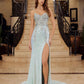 Nox Anabel G1655 Lace-Up Sequin Sheer Boned Waistline Dress