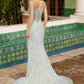 Nox Anabel G1655 Lace-Up Sequin Sheer Boned Waistline Dress
