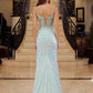 Nox Anabel G1655 Lace-Up Sequin Sheer Boned Waistline Dress
