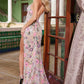 Nox Anabel G1657 Plunged Neckline Beaded Floral Design Dress